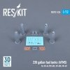 RESKIT RSU72-0226 230 GALLON FUEL TANKS (AFMS) FOR AH-64, MH-60L, UH-60A, HH-60 (2 PCS) (3D PRINTED) 1/72